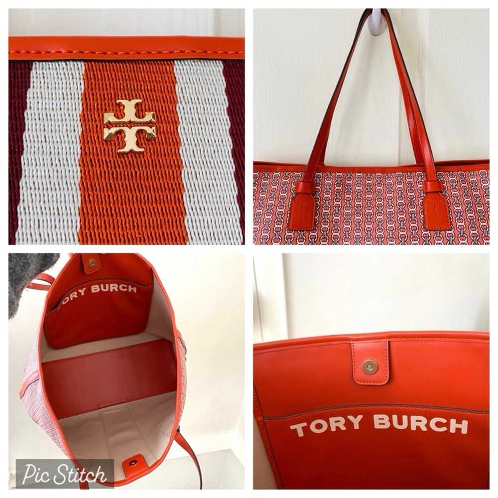 Tory Burch Coated Canvas & Leather Orange Gemini … - image 11