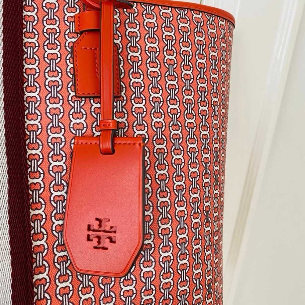 Tory Burch Coated Canvas & Leather Orange Gemini … - image 4