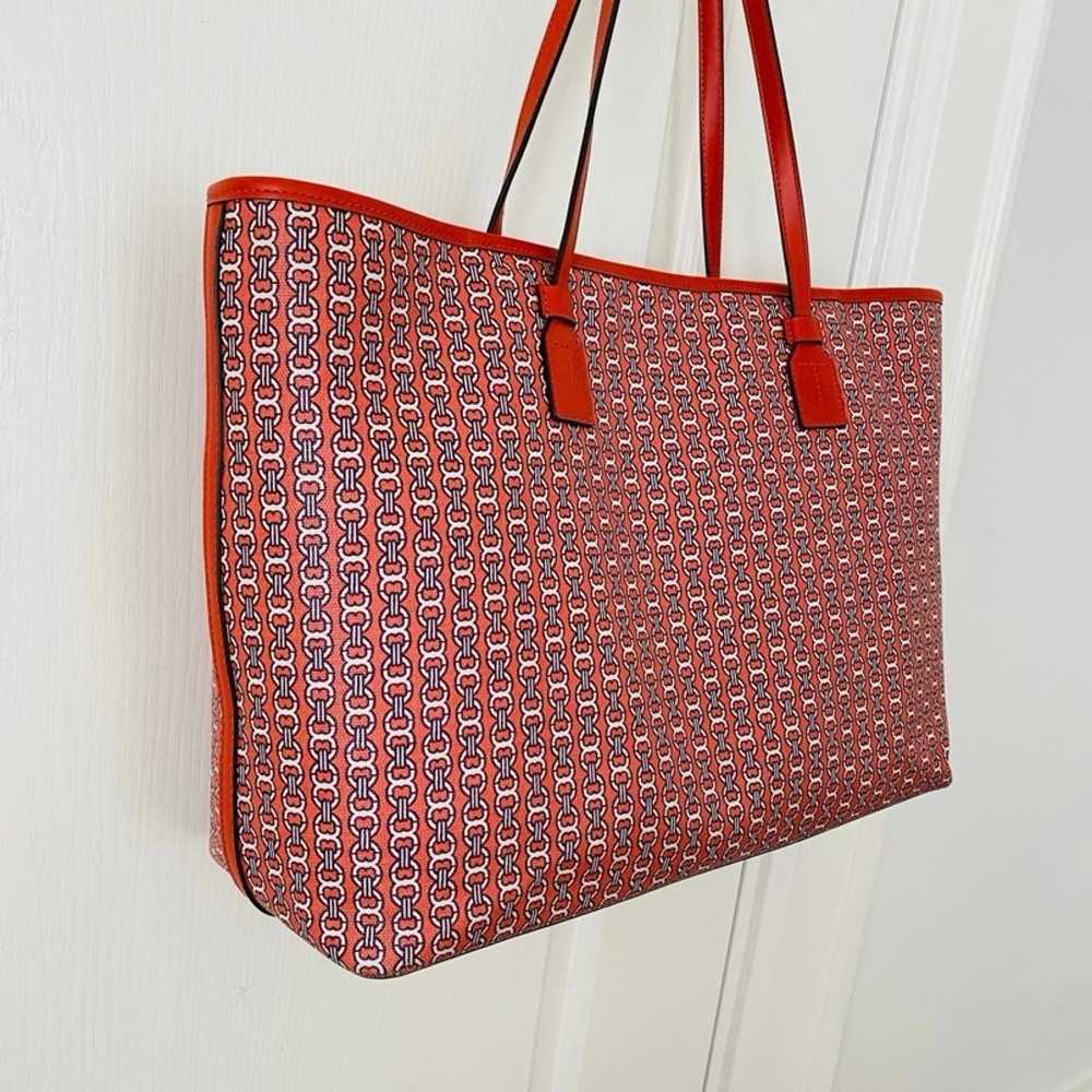 Tory Burch Coated Canvas & Leather Orange Gemini … - image 9