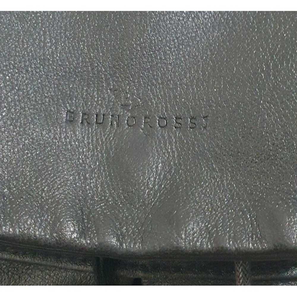 BRUNO ROSSI Black Leather Backpack Purse Bag - image 10