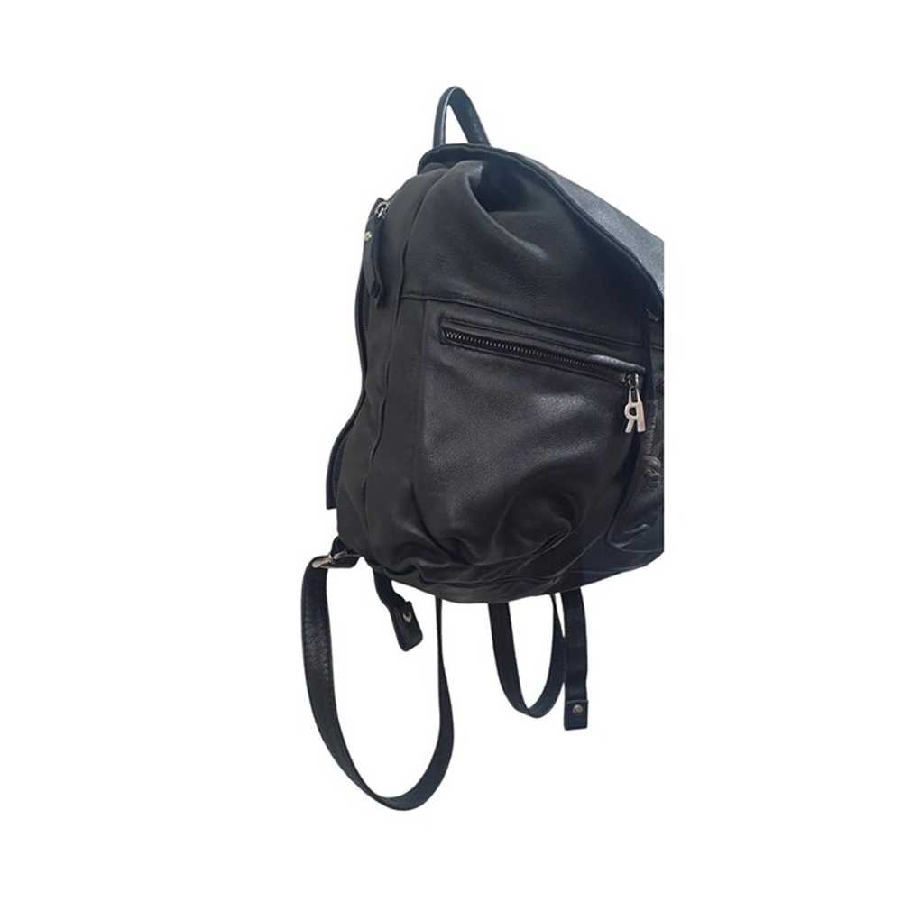 BRUNO ROSSI Black Leather Backpack Purse Bag - image 2