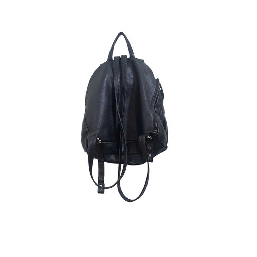 BRUNO ROSSI Black Leather Backpack Purse Bag - image 4