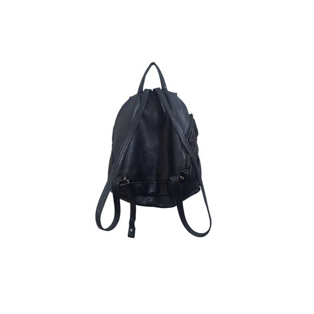 BRUNO ROSSI Black Leather Backpack Purse Bag - image 5