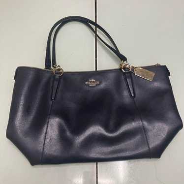 COACH Shoulder Bag Navy Leather - image 1