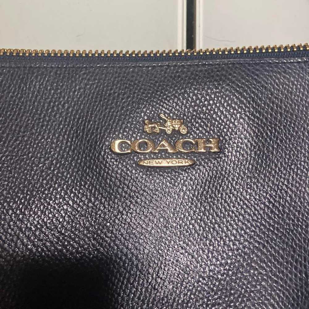 COACH Shoulder Bag Navy Leather - image 2