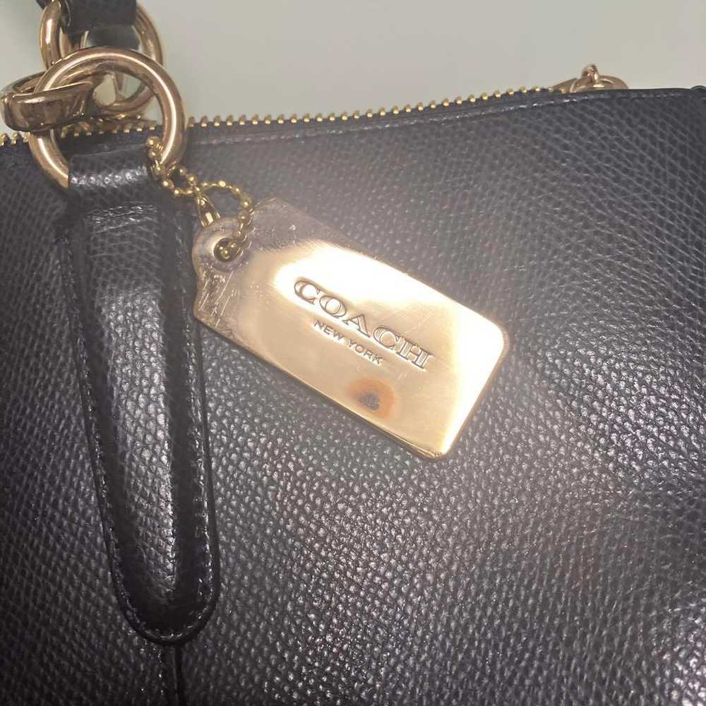 COACH Shoulder Bag Navy Leather - image 3