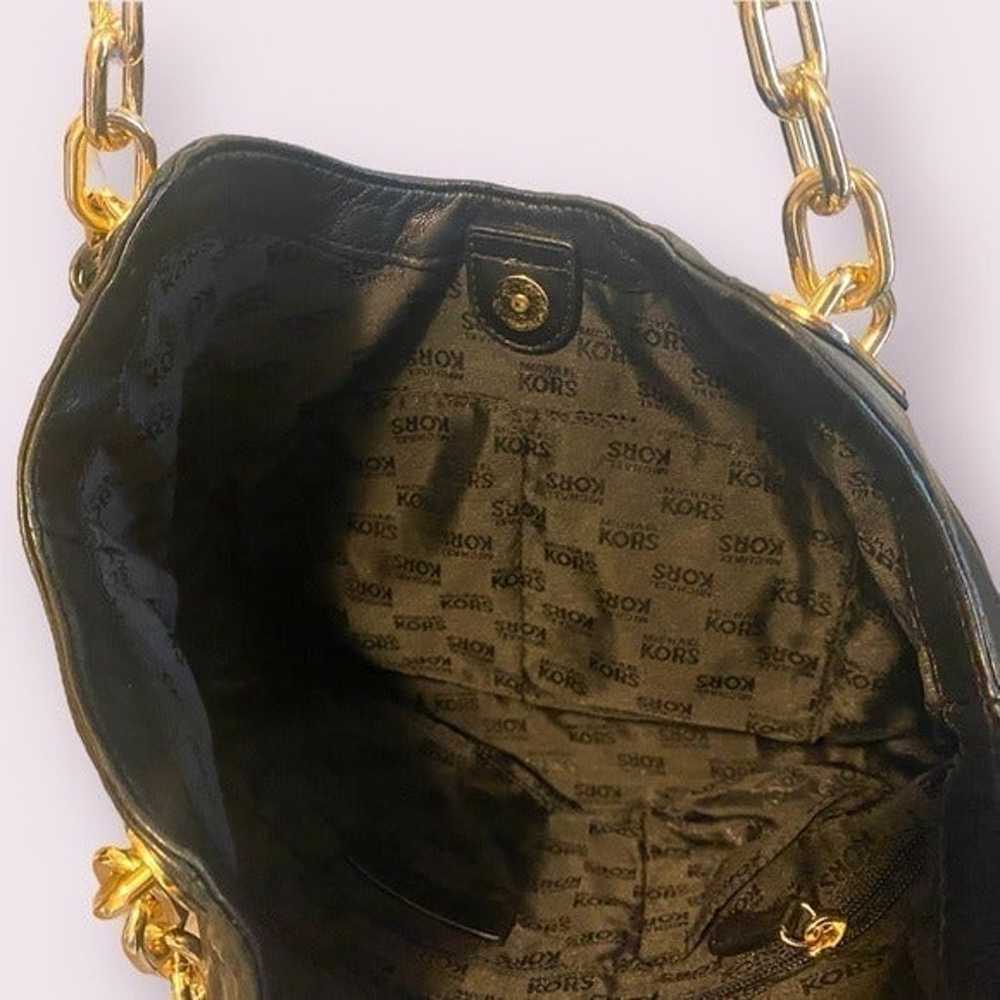 Michael Kors Black Leather Shoulder Bag w/ Gold H… - image 3