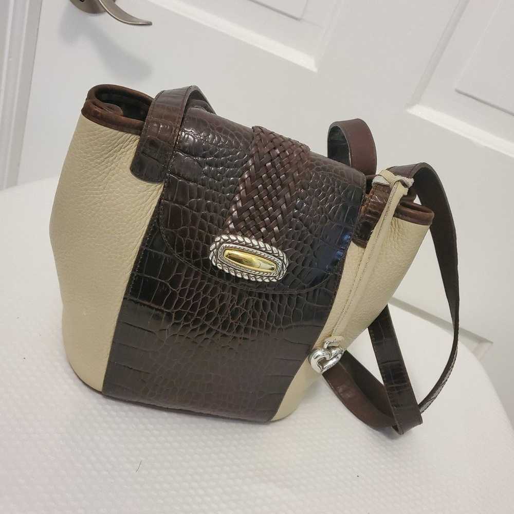 Brighton Pebble Grain Leather Bucket Shoulder Bag… - image 1