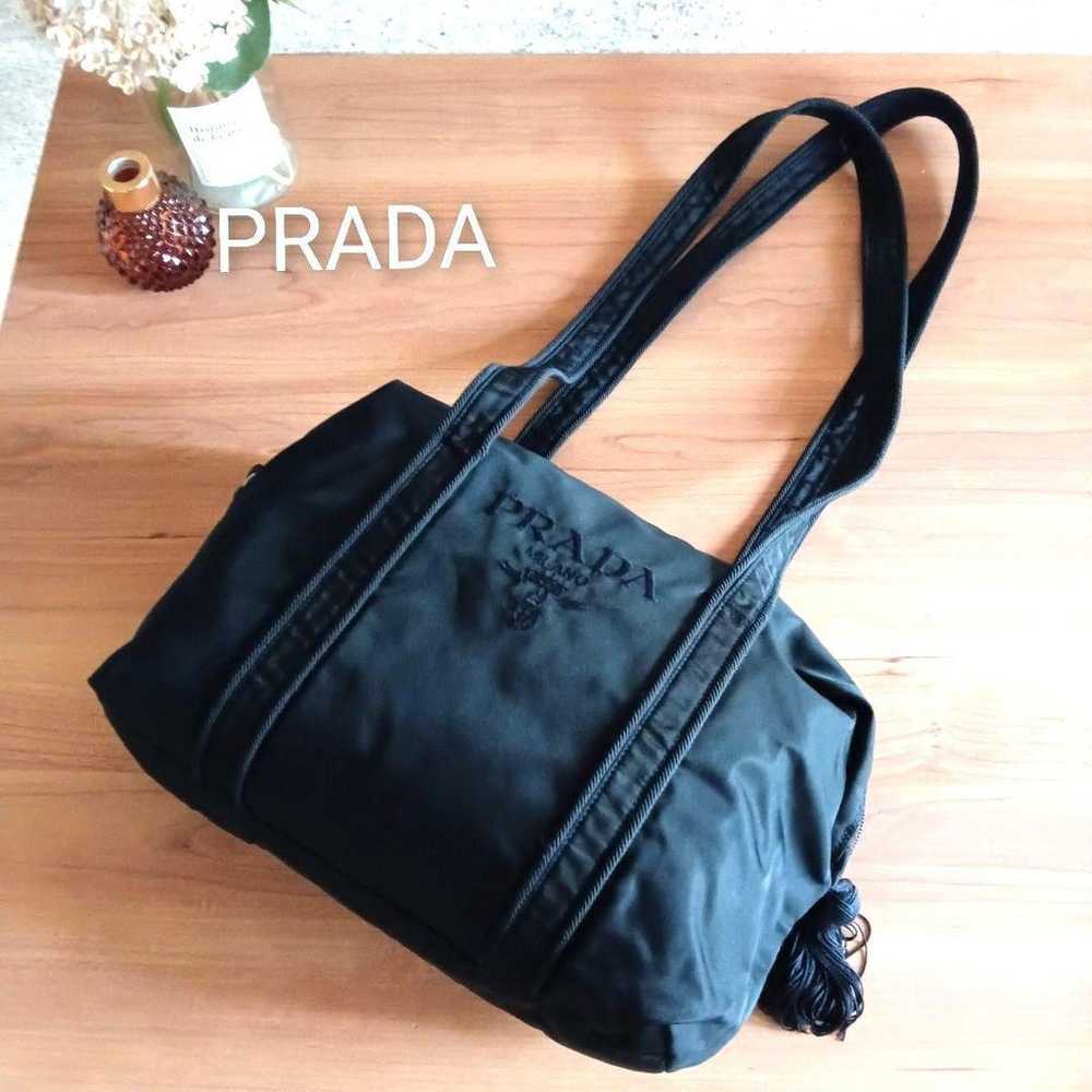 High-quality Prada vintage embroidered nylon shou… - image 2