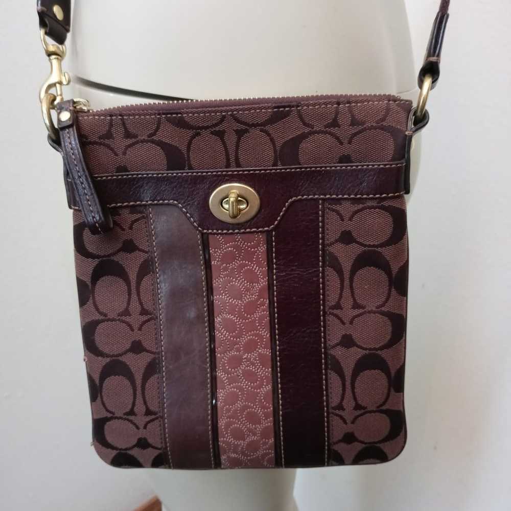 Vintage Coach Crossbody C Signature Stripe Purse … - image 3