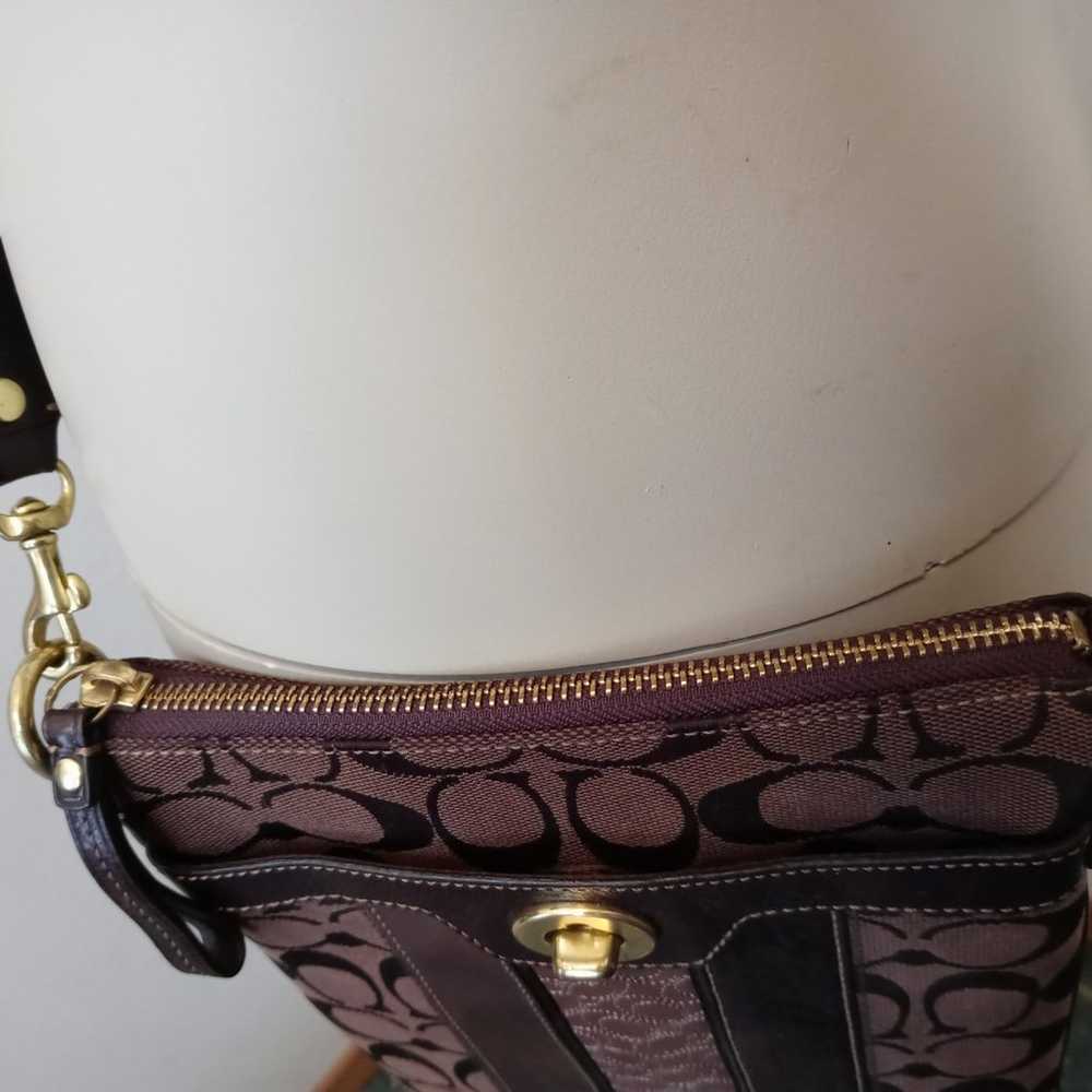 Vintage Coach Crossbody C Signature Stripe Purse … - image 4