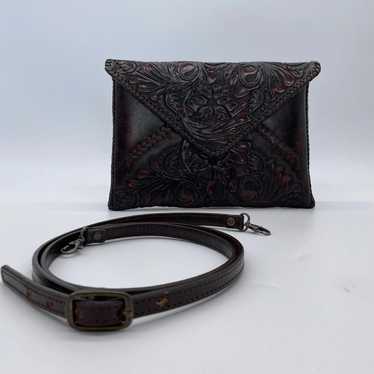 IPad Crossbody Bag w/ Shoulder Strap Hand-Tooled … - image 1