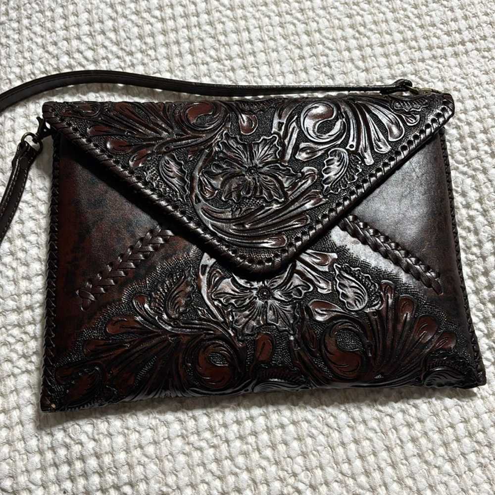 IPad Crossbody Bag w/ Shoulder Strap Hand-Tooled … - image 8