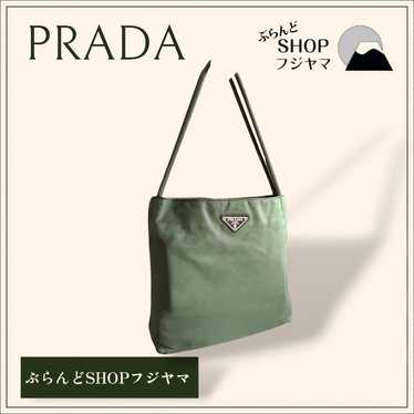 【Popular】PRADA Tote Bag Shoulder Bag Green Triang… - image 1