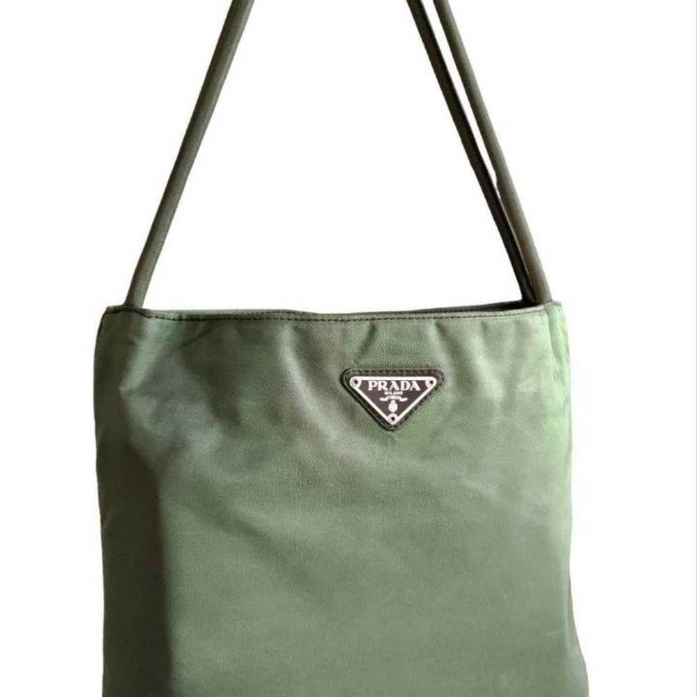 【Popular】PRADA Tote Bag Shoulder Bag Green Triang… - image 2