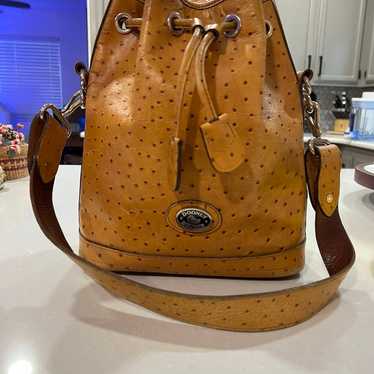 Vintage 80s/90s Dooney & Bourke Ostrich Bucket Bag - image 1