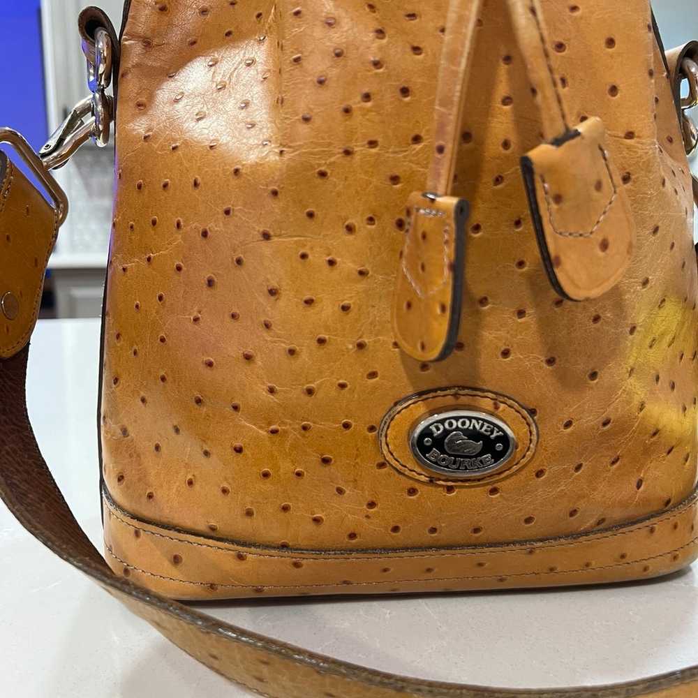 Vintage 80s/90s Dooney & Bourke Ostrich Bucket Bag - image 3