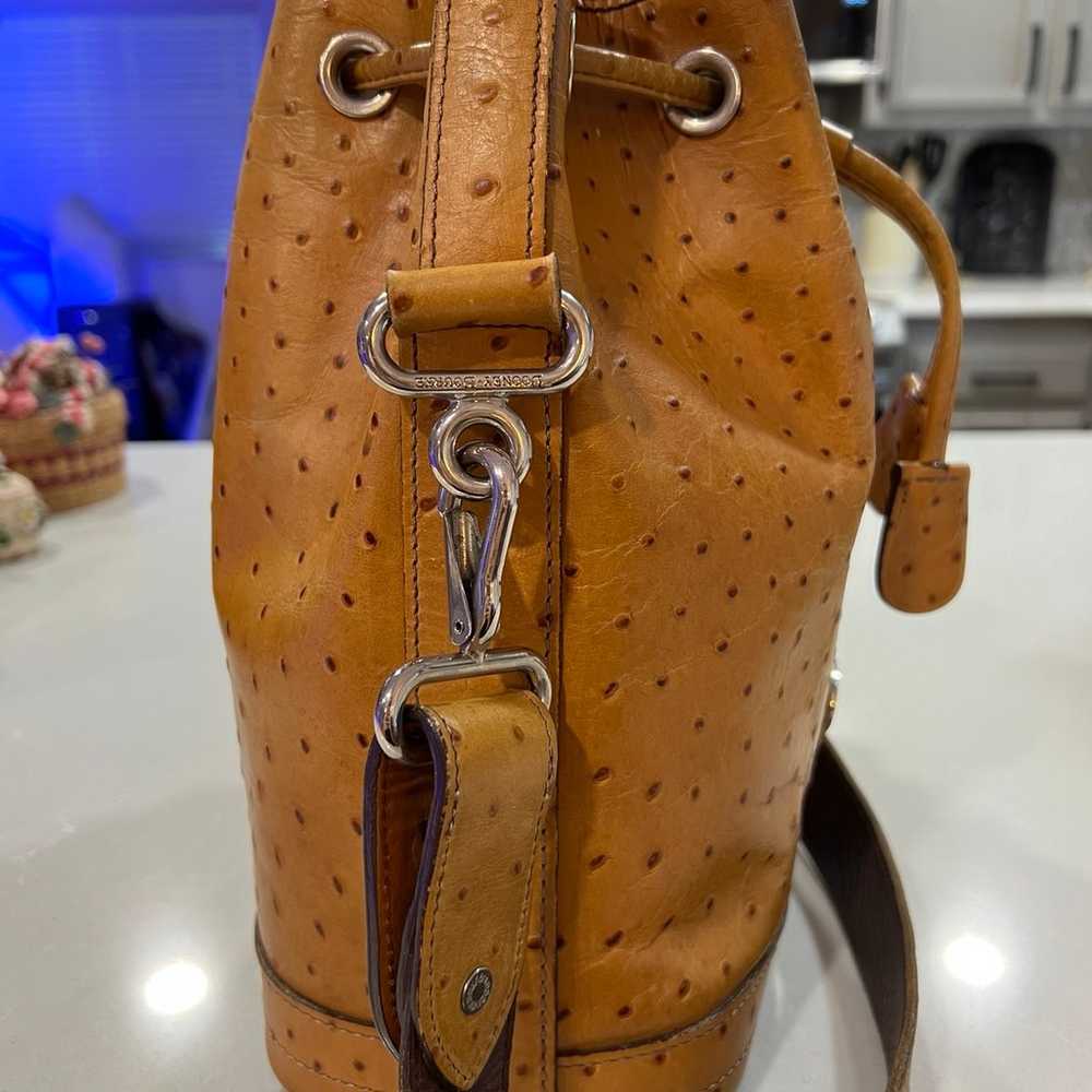 Vintage 80s/90s Dooney & Bourke Ostrich Bucket Bag - image 7