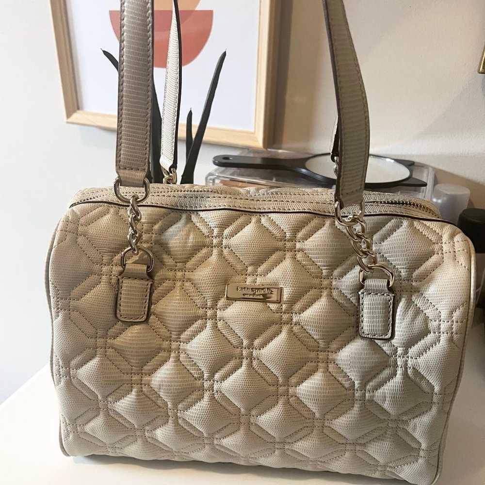 Vintage Cream Quilted Kate Spade Purse - image 1