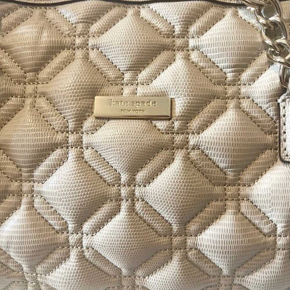 Vintage Cream Quilted Kate Spade Purse - image 3