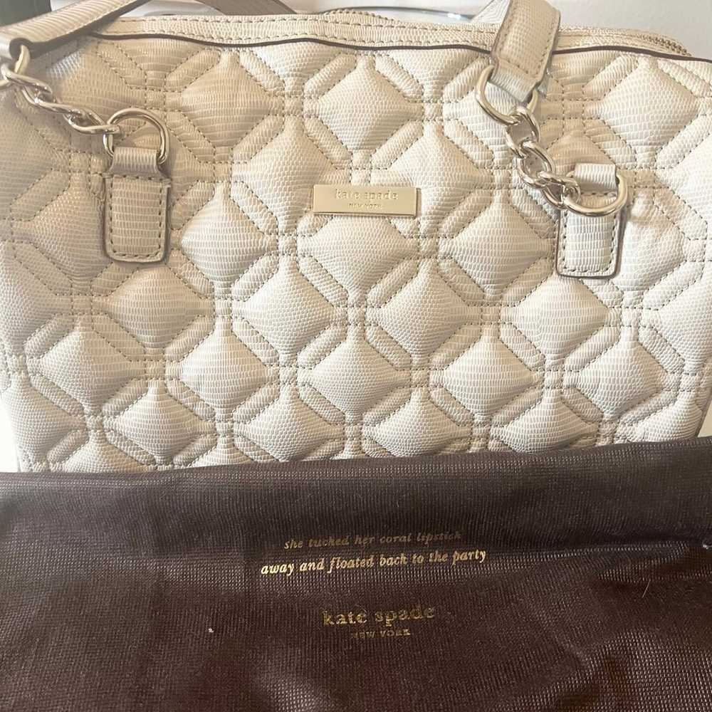 Vintage Cream Quilted Kate Spade Purse - image 6