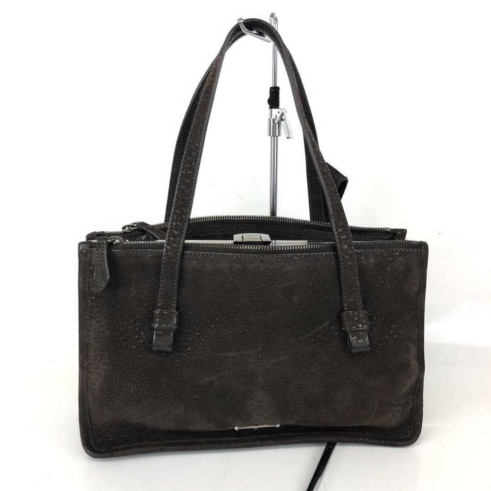 PRADA Logo Plate Handbag Brown Brand - image 3