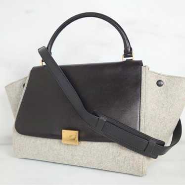 CELINE Trapeze Wool Handbag Gray