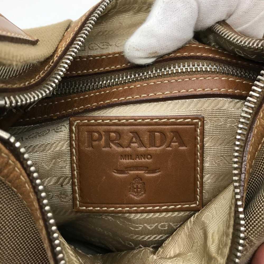 Prada Jacquard Shoulder Bag Leather Crossbody Can… - image 9