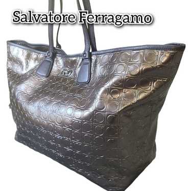 Salvatore Ferragamo Tote Bag Gancini Embossed Lar… - image 1