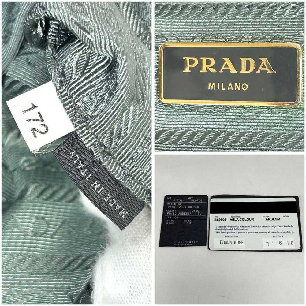 PRADA 2way Mini Boston Bag Khaki Nylon Leather - image 10