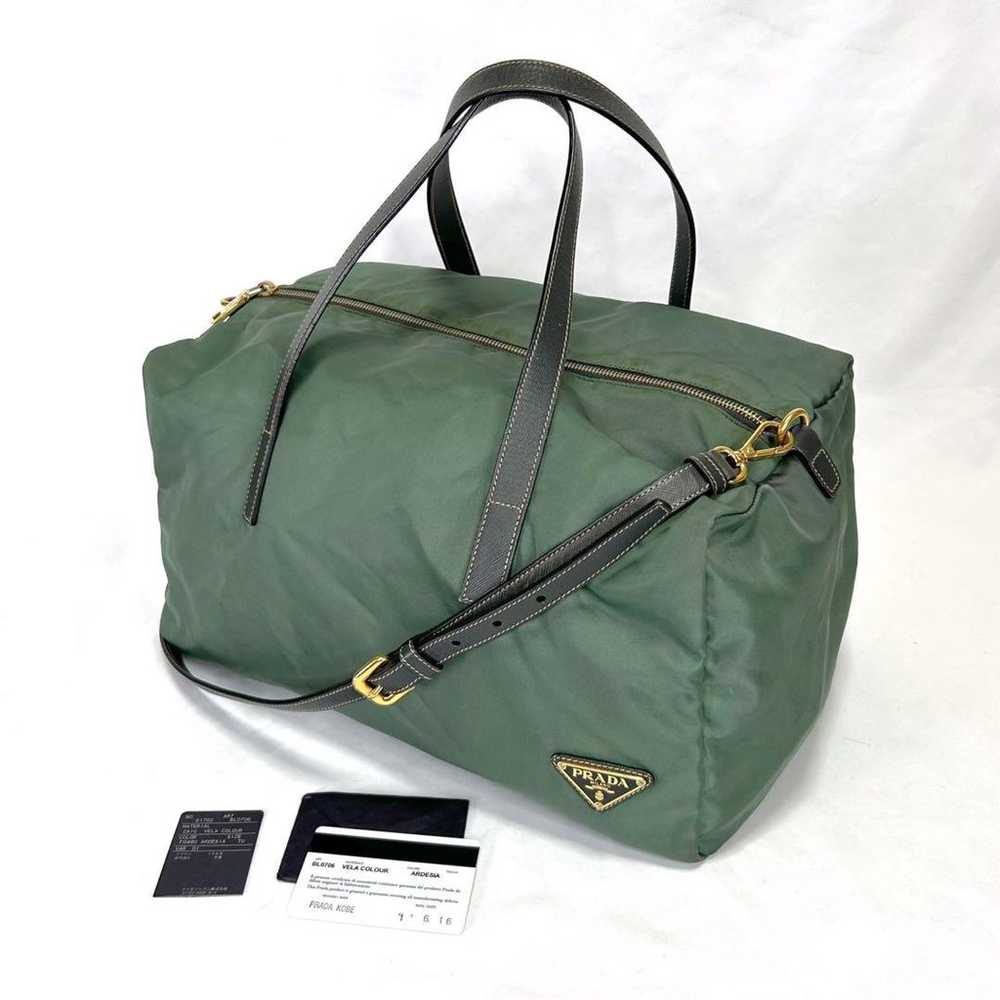 PRADA 2way Mini Boston Bag Khaki Nylon Leather - image 11