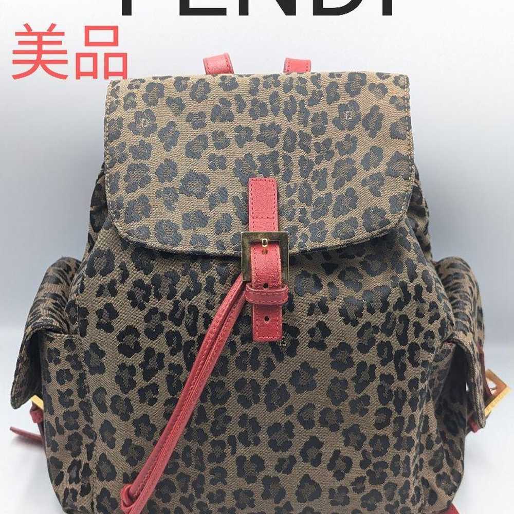 ☆Excellent condition☆ FENDI Leopard Print Nylon M… - image 1