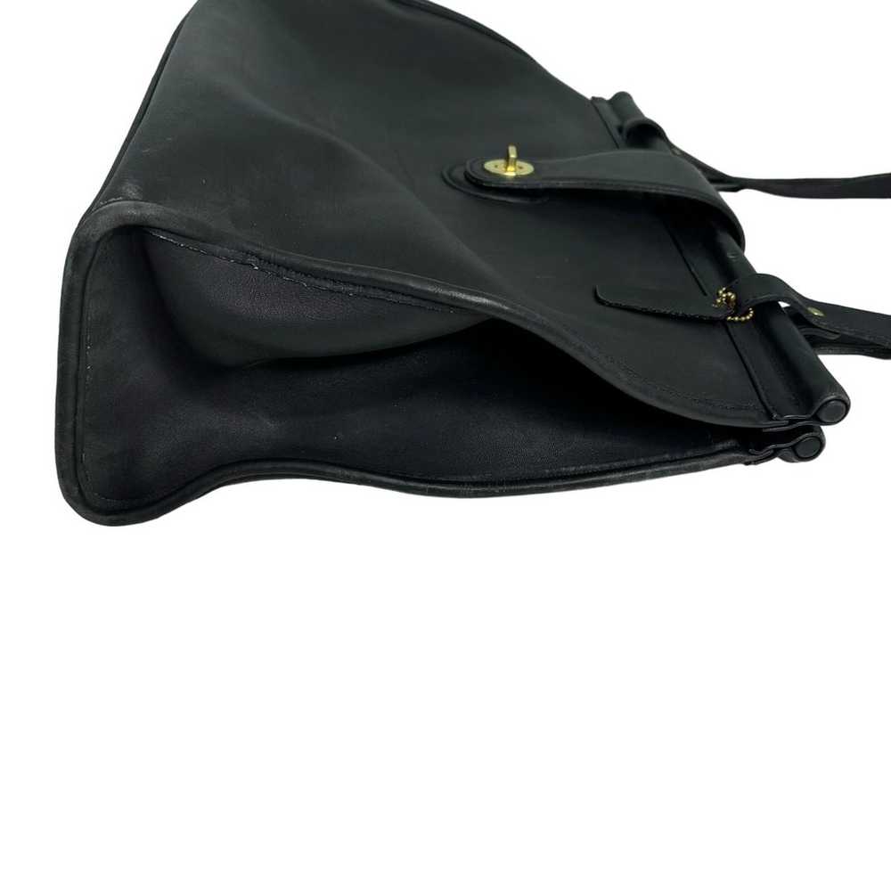 Coach Rare Vintage Black Leather Barclay Tote, Br… - image 2