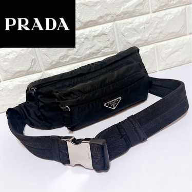 PRADA Triangle Nylon Body Bag Waist Pouch Black