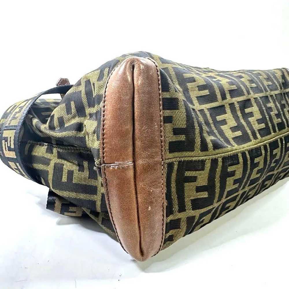 FENDI Zucca pattern belt design handbag canvas le… - image 7