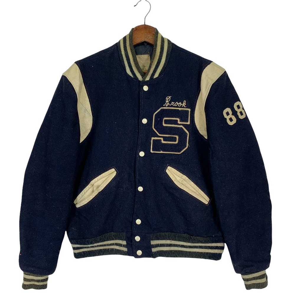 Delong × Varsity × Varsity Jacket Vintage 70s Sal… - image 3