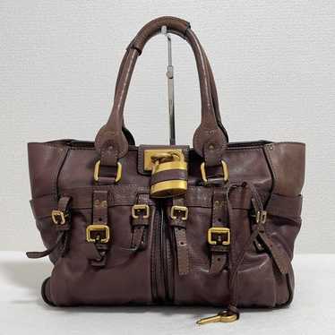 Chloe Paddington Tote Bag Padlock Brown Belt