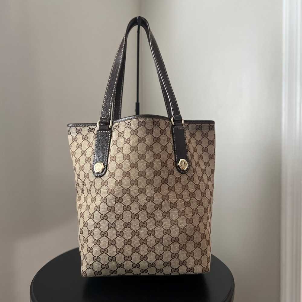 GUCCI The Charmy Gg Canvas Tote - image 1