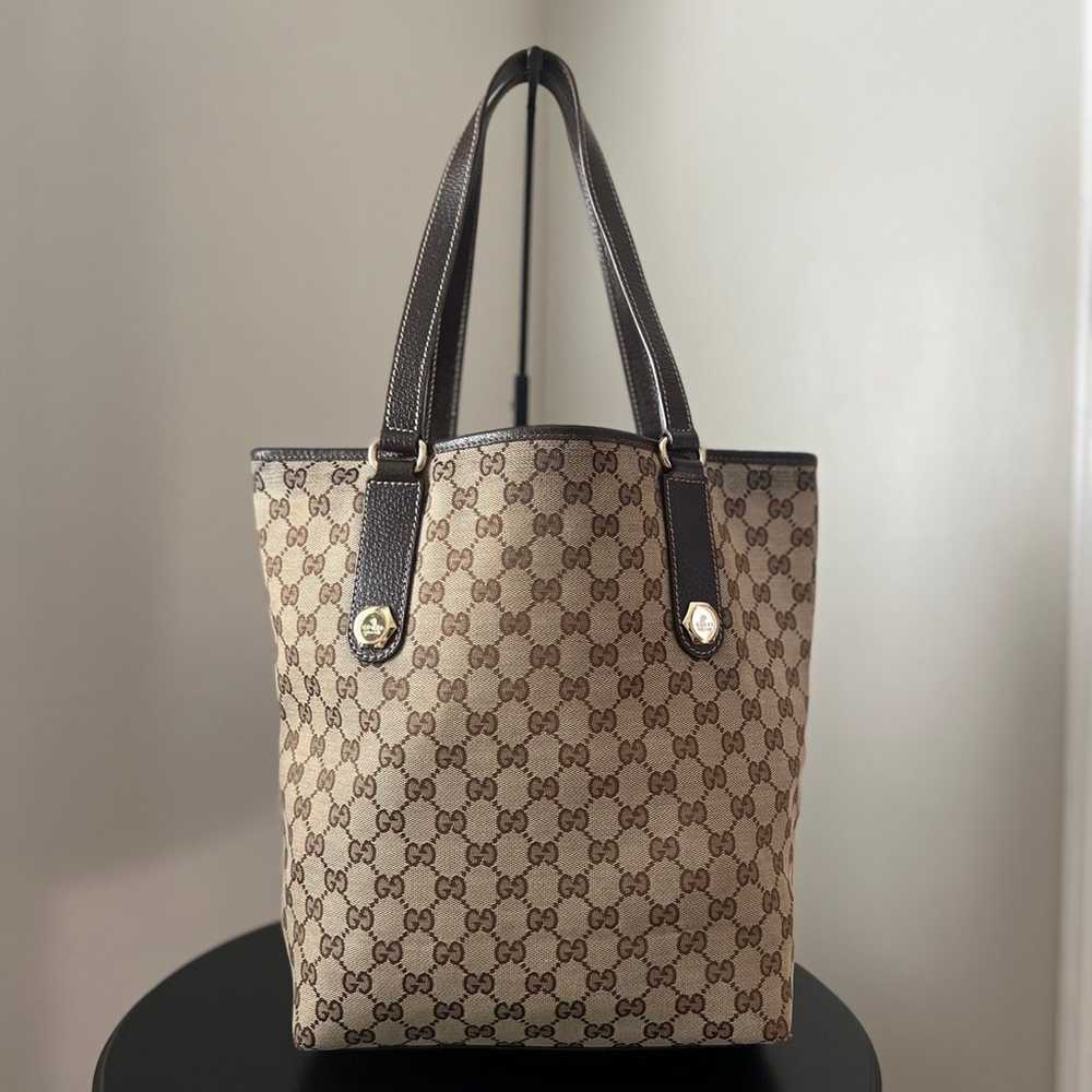 GUCCI The Charmy Gg Canvas Tote - image 3