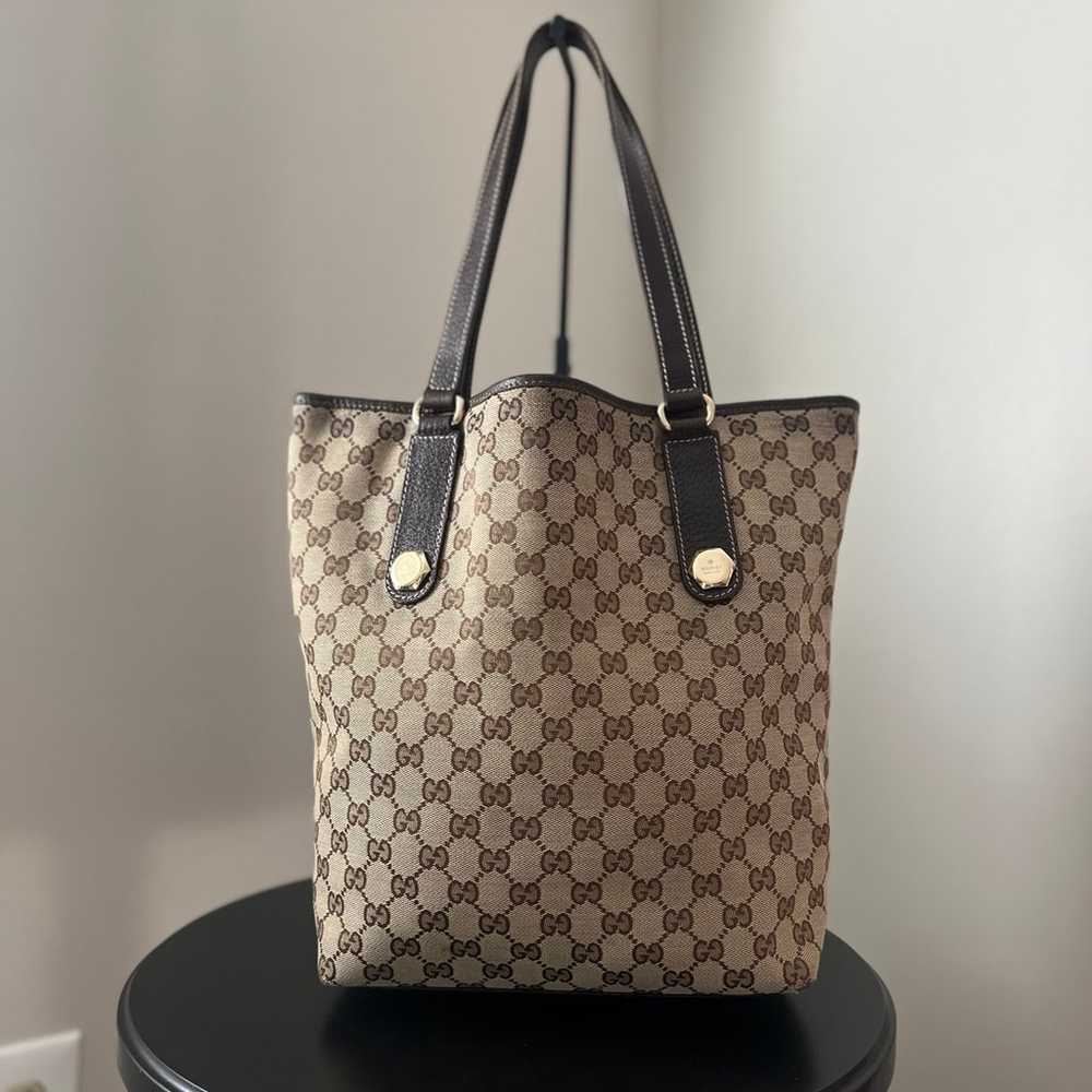 GUCCI The Charmy Gg Canvas Tote - image 5