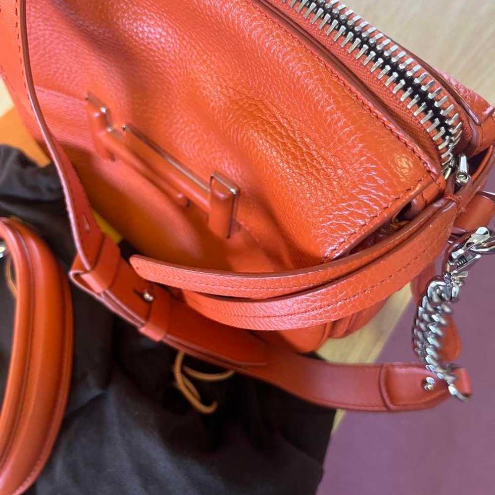 TOD'S Orange Leather Shoulder Bag - image 3