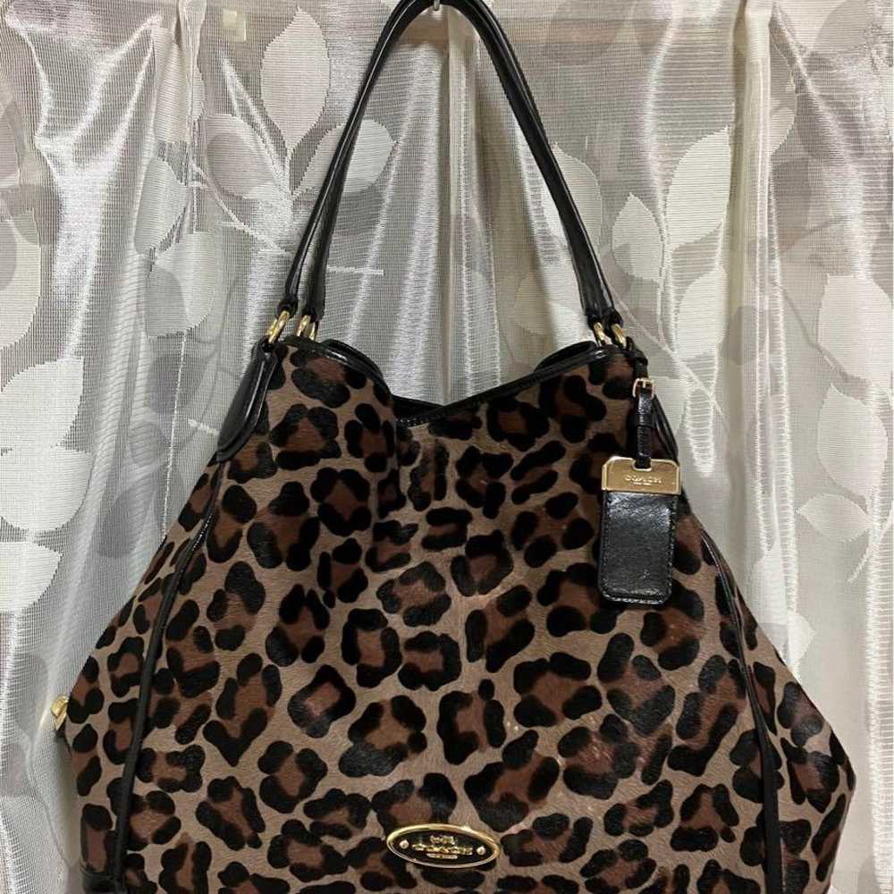 COACH Unused Hair Calf Material Leopard Print Sho… - image 4