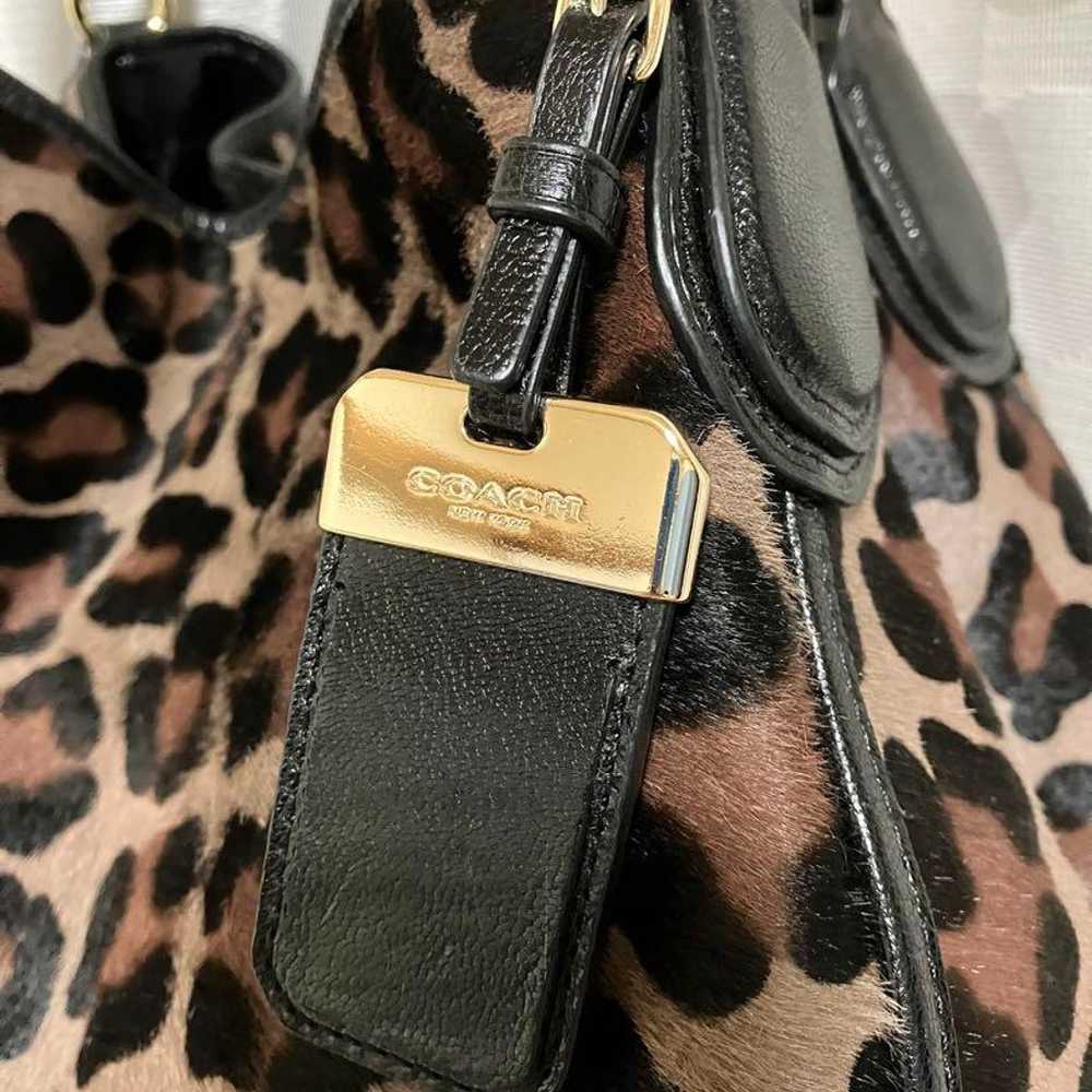 COACH Unused Hair Calf Material Leopard Print Sho… - image 7