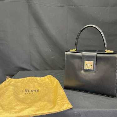 CELINE Handbag Leather One Handle Gancini Hardware - image 1