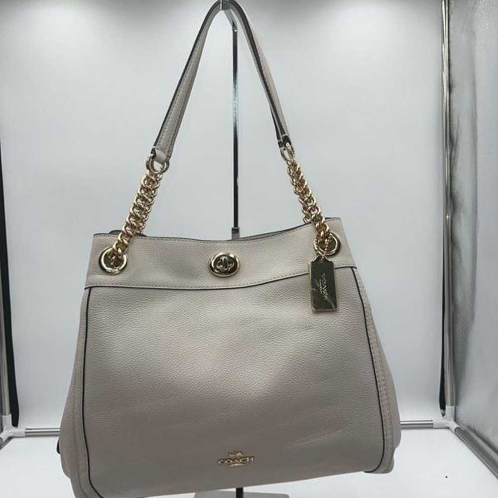 COACH Turnlock Edie Shoulder Bag in Pebble Leather - image 1