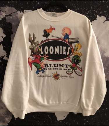 Vintage VTG 90’s Looney Tunes Loonies Blunt store Humor Graphic Crewneck Sweater