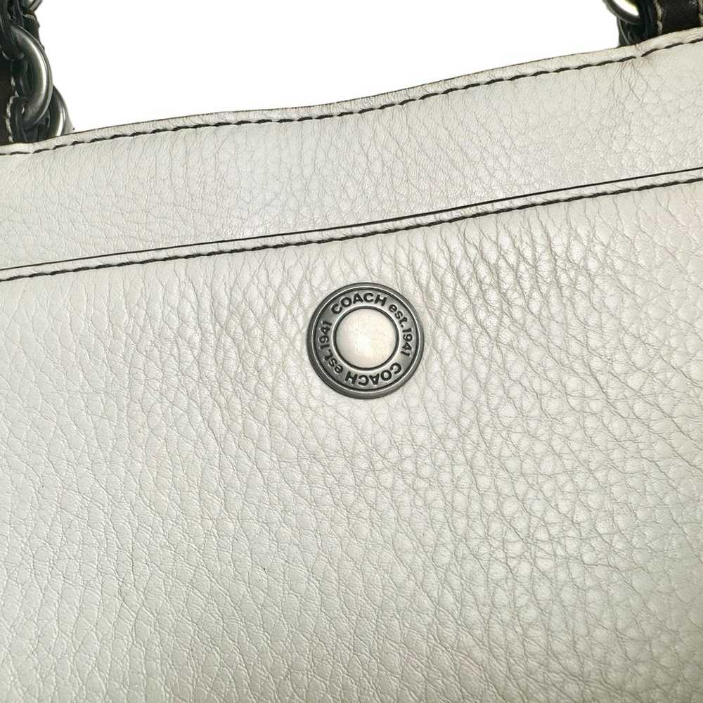 Vintage White Coach Chelsea White Pebbled Leather… - image 7