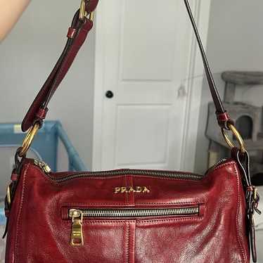 Prada Red Leather Shoulder Bag