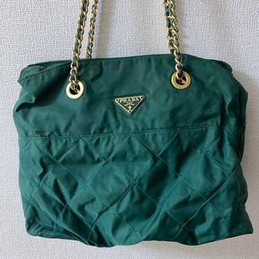 "PRADA" Shoulder Bag Green - image 1