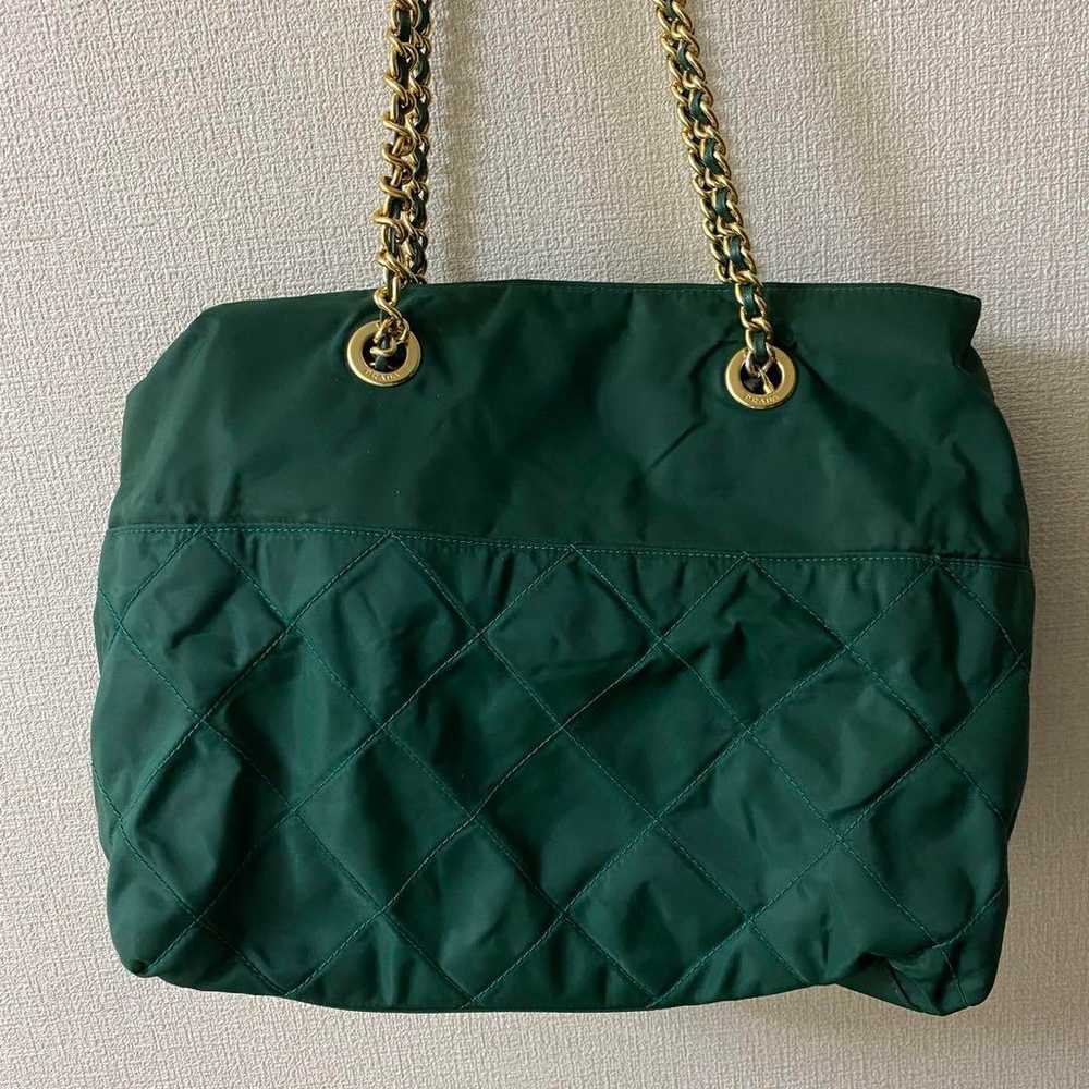 "PRADA" Shoulder Bag Green - image 4